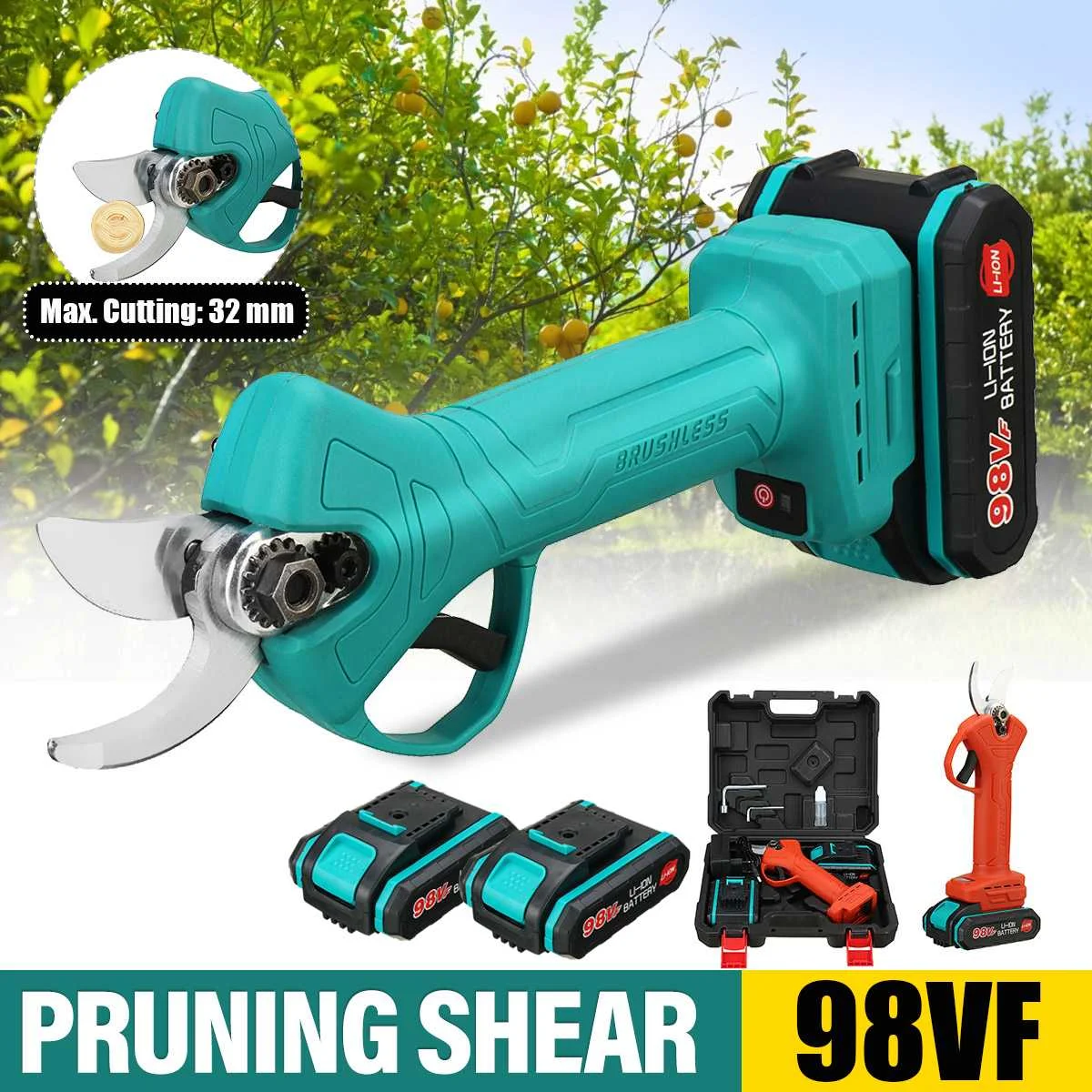 

Brushless Cordless Electric Pruning Shears Electric Pruner Garden Scissors Tools Rechargeable Battery Pruning Shears Garden Tool