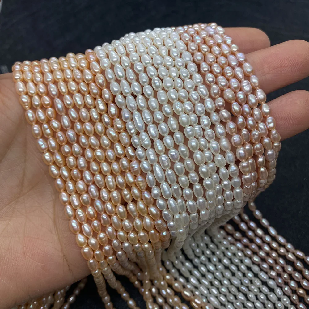 

A grade 100% genuine natural freshwater pearl beads rice shaped beads jewellery making diy women necklace bracelet earrings
