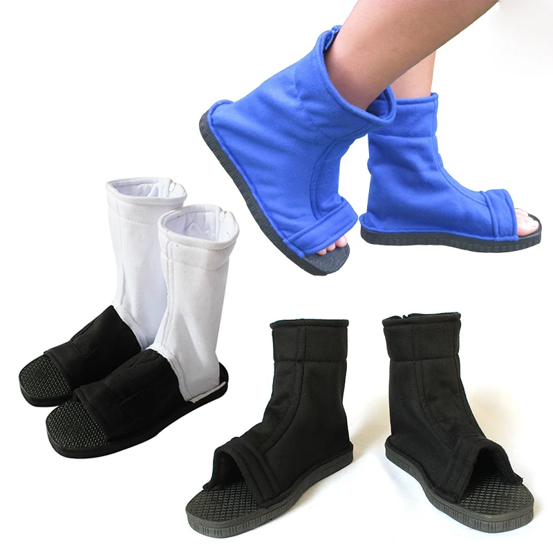 

Cosplay Shoes Akatsuki Nanja Uzumaki Sakura Sasuke Black Blue Cotton Soft Sandals Ninja Boots Kakashi Shoes For Women Men