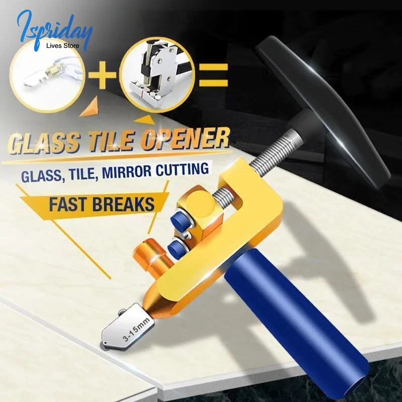 

2 in 1 Manual Glass Cutter Portable Multifunctional Ceramic Tile Opener Divider High-Strength Glass Diamond Cutting Hand Tools