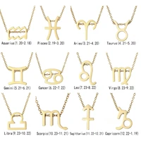 zodiac necklace for women gold color necklace stainless zodiac necklace for women 12 zodiac sign necklace chain women jewelry