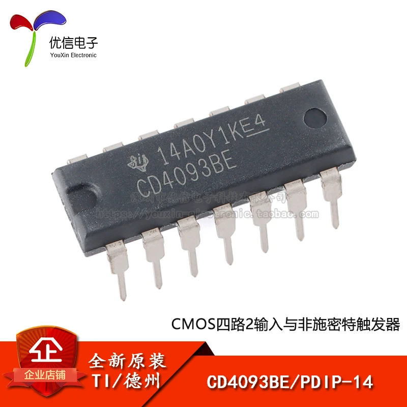 

5pieces Original stock CD4093BE PDIP-14 2