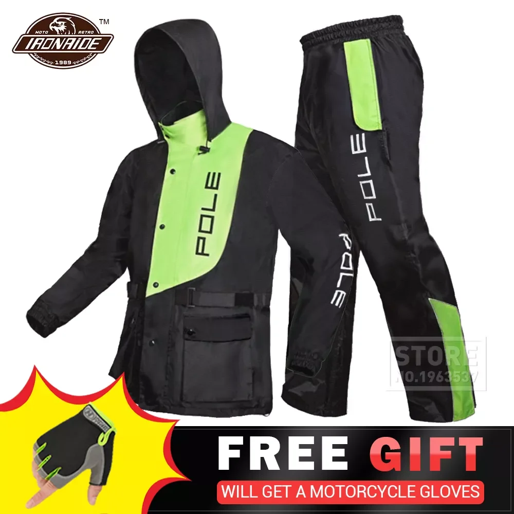 

Waterproof Motorcycle Rain Suit Raincoat+Rain Pants Poncho Motorcycle Rain Jacket Motorbike Scooter Riding Rain Suit