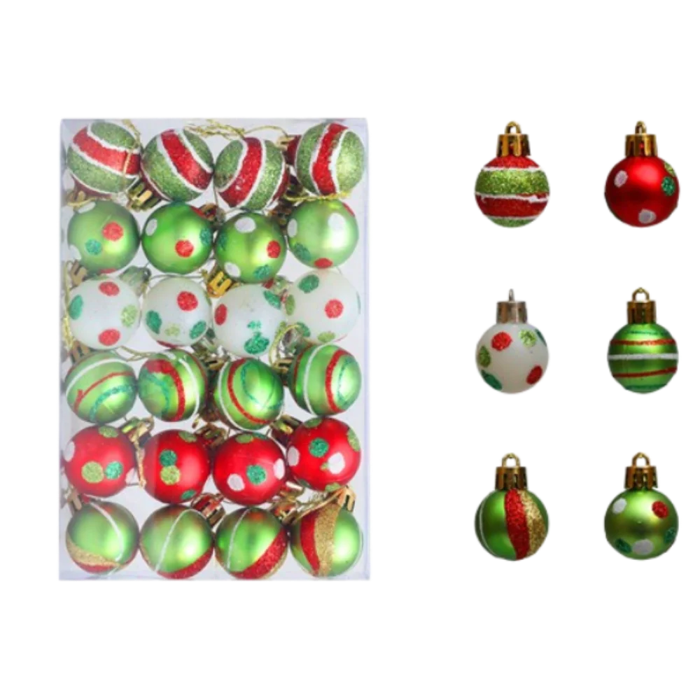 

Рождественские шары пластиковые 24 шт.