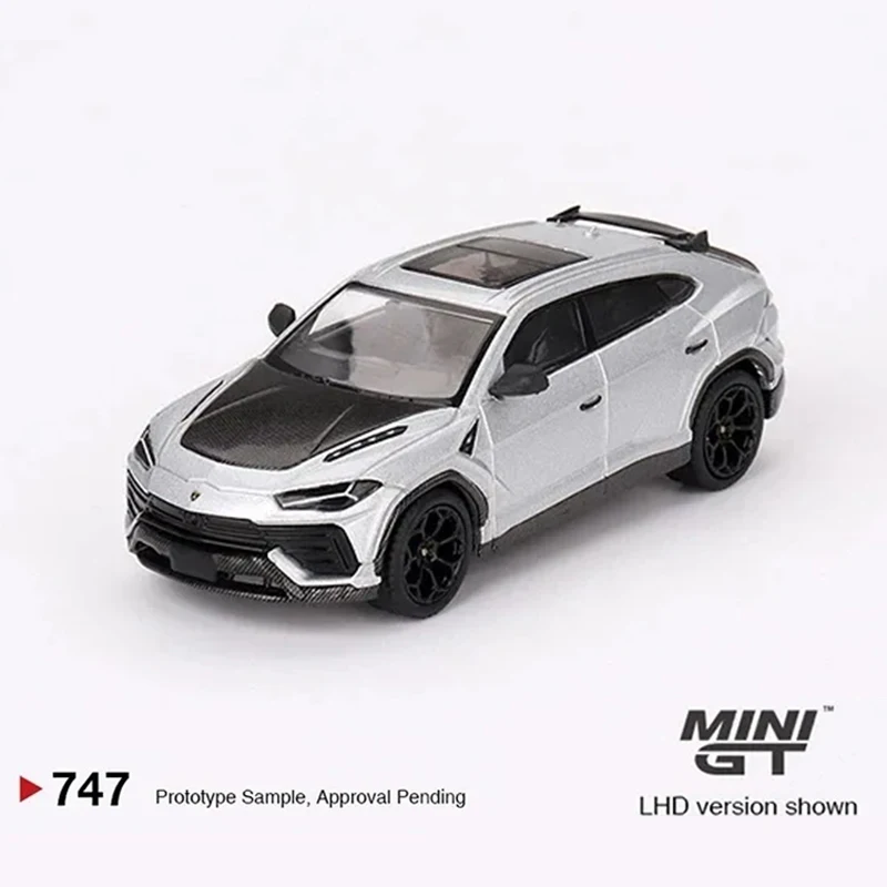 В наличии 1:64 MINIGT 747 Urus Performante Grigio Nimbus литая под давлением диорама коллекция