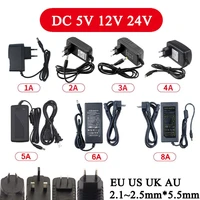 dc 5v 12v 24v power supply adapter 2 1mm2 5mm5 5mm power charger lighting transformer 1a 2a 3a 4a 5a 6a 8a 10a for cctv router