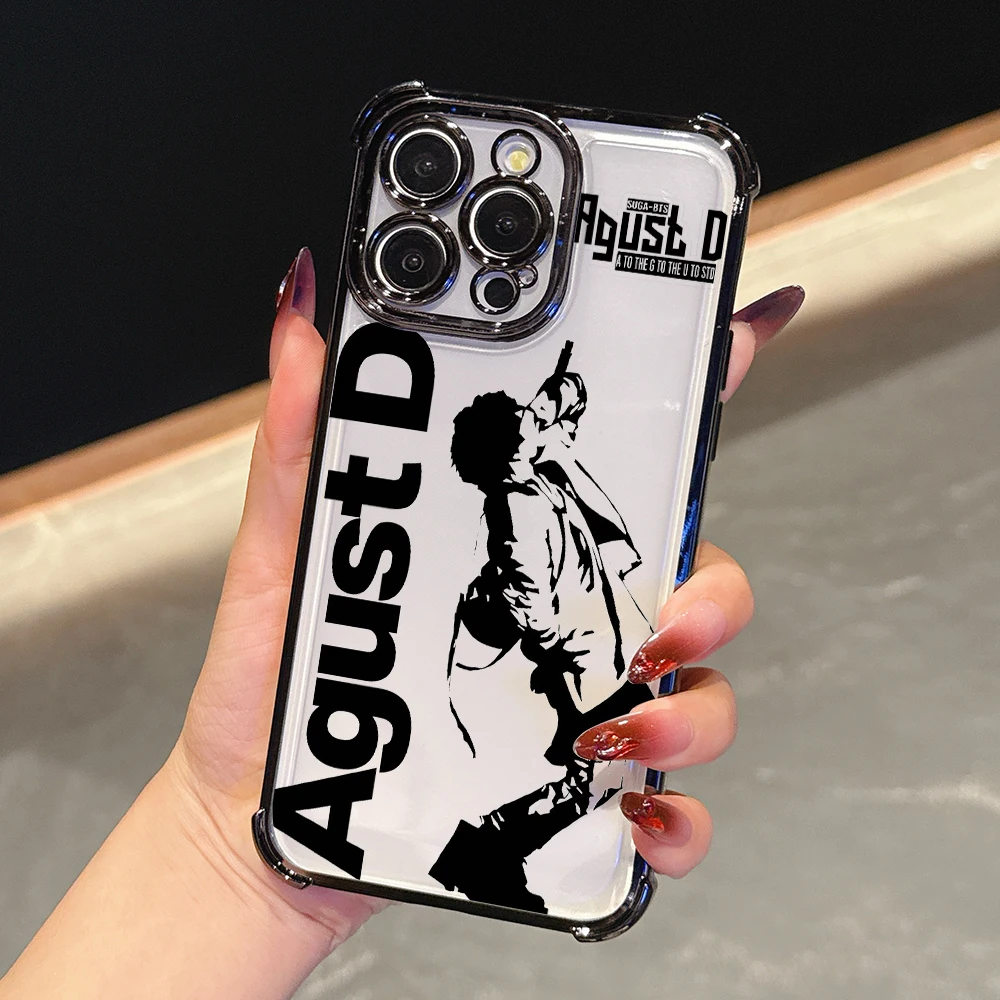 Фото Чехол для телефона S-SUGA A-Agust D для Xiaomi Redmi Note 14 13 12 11 10 9 14C 13C 12C 10C 9C Pro Plus 4G 5G Прозрачный чехол с защитой от падения №5