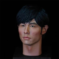 best sell 16 hand painted middle aged asian singer jay chou black hair head sculpture carving for 12 ph tbl action figure