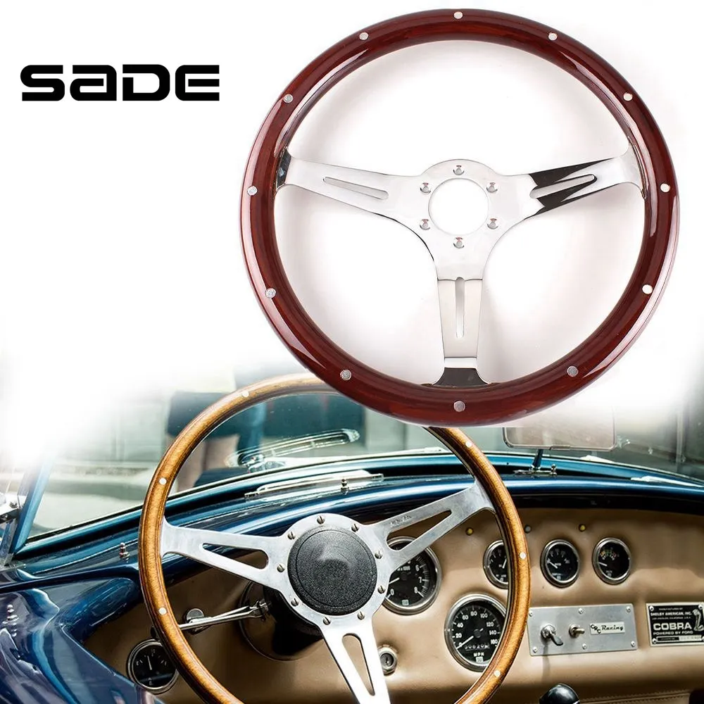 Автомобильное высококачественное рулевое колесо 380 мм с пуговицами из рога