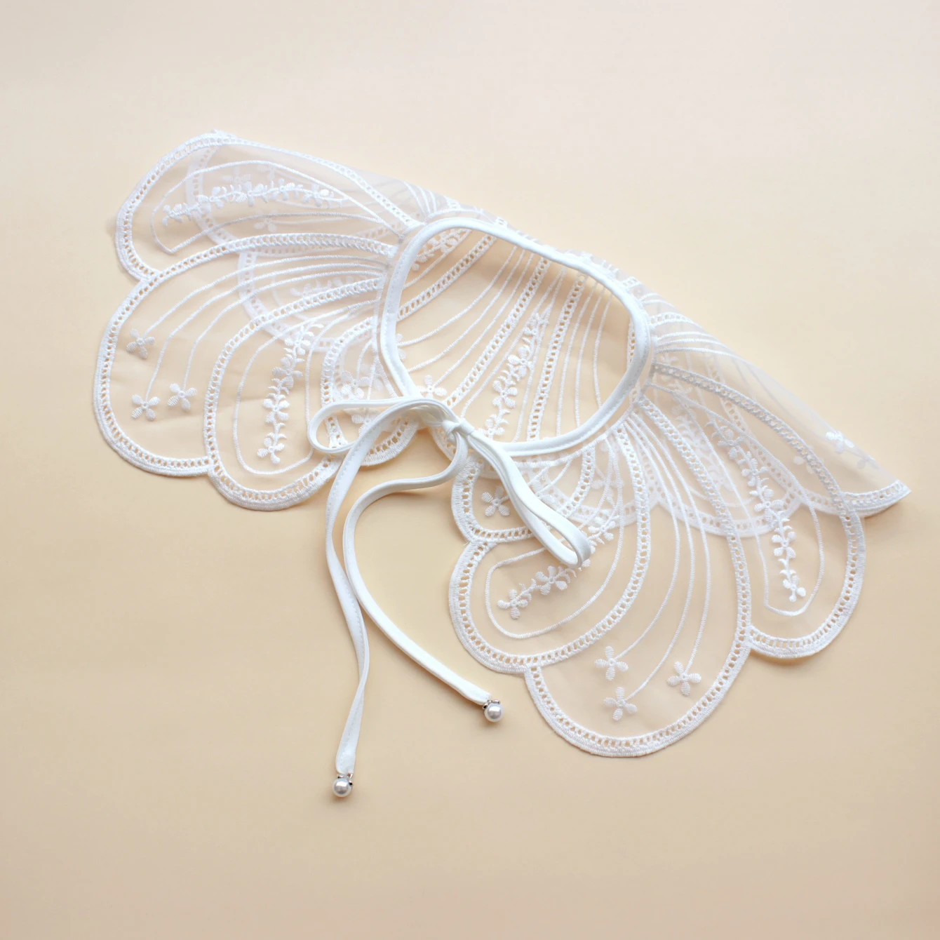 Винтажный Тонкий Полиэстеровый Шаль С Вышивкой Воротник Цветочным Принтом