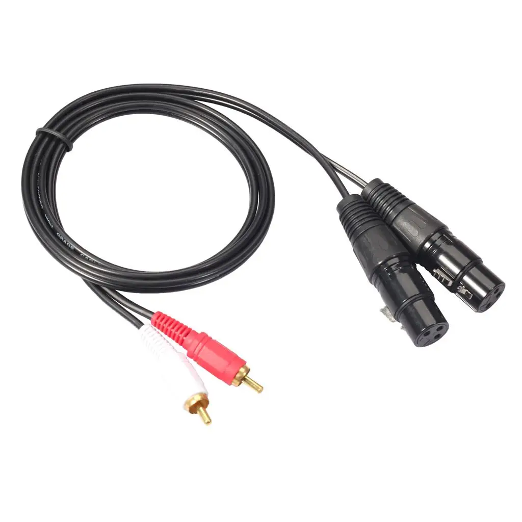 

Кабель 2RCA к 2XLR, (Сверхмощный) стерео аудио 2RCA папа к 2XLR мама 3 Pin