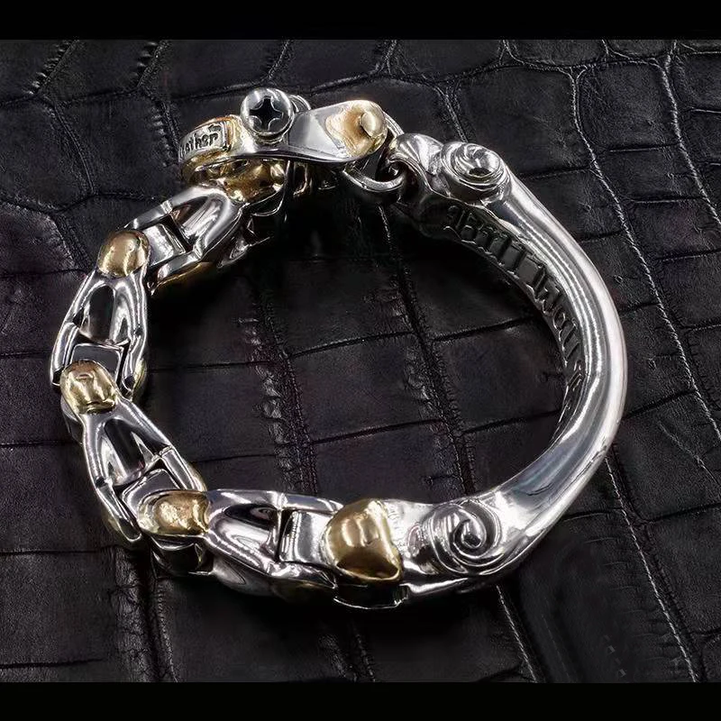 

Fashion Trend Skull Bracelet New Node Universal Joint C-shaped Hip Hop Style Bracelet Bracelet Men's Gift Jewelry Accessories