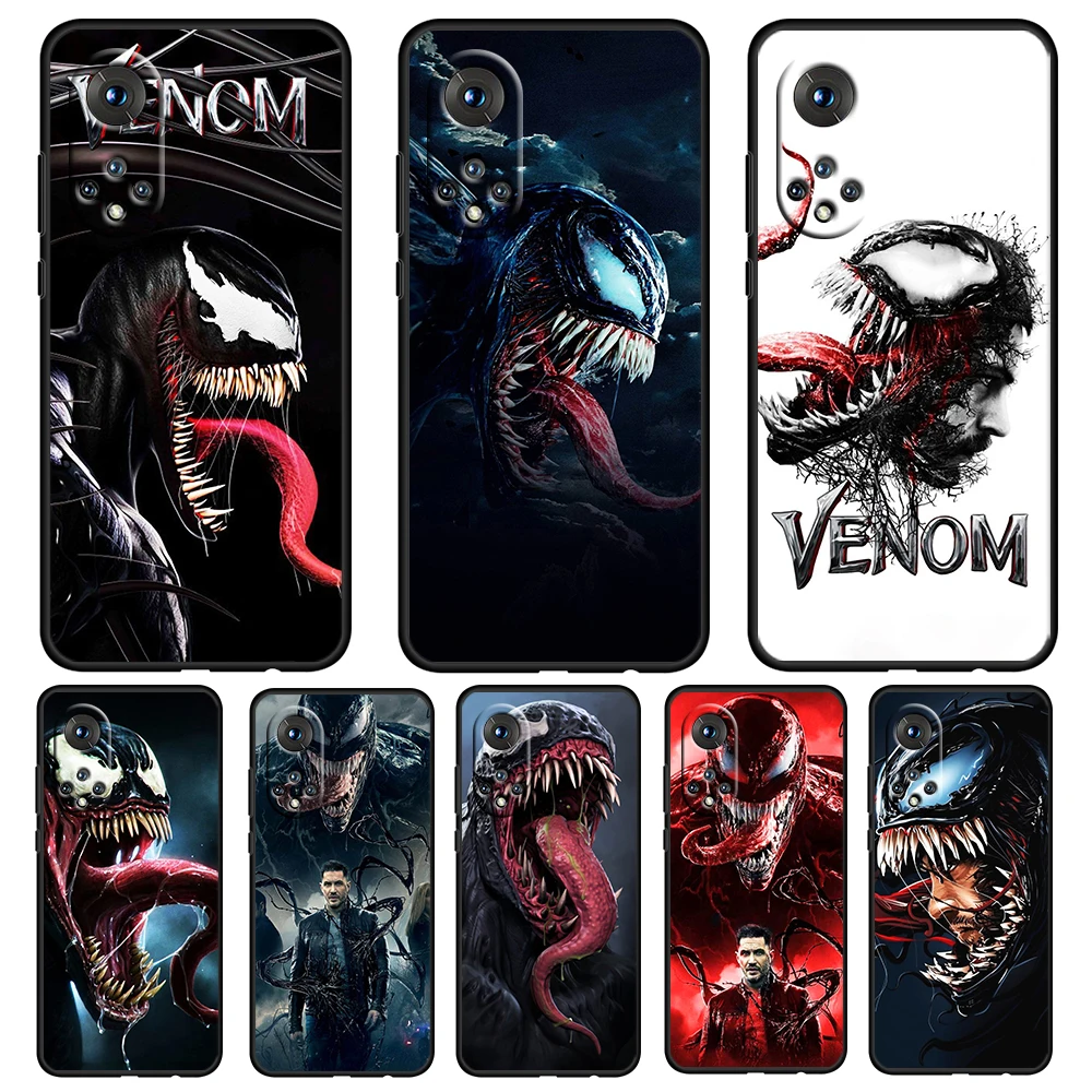 

Venom Marvel Hero For Honor 60 50 20 SE Pro X30 10X 10i 10 9X 9A 8X 8A Lite Silicone Soft TPU Black Phone Case Capa Cover Coque