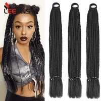 braided ponytail with rubber band handmade black braided ponytail extension heat resistant fiber pony tail hairpieces for girls