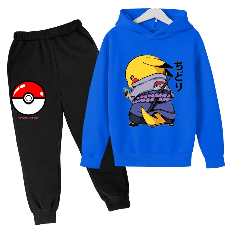 

Boys Pokemon Hoodie Printed Children's Clothes Pants Boys Long Sleeved Hoodie Pants Fall Pokemon Collection Children's Set 2022