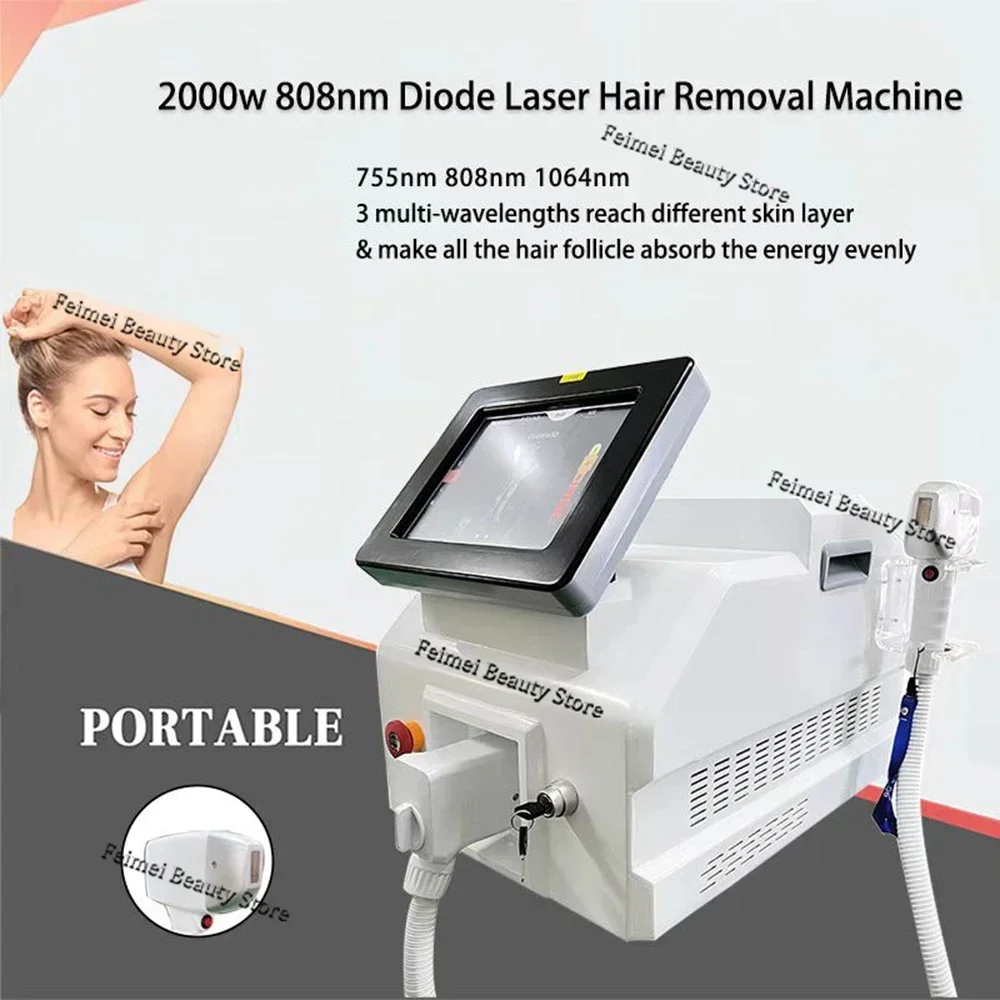 Диодный лазерный аппарат для удаления волос 3000 Вт оборудование депиляции