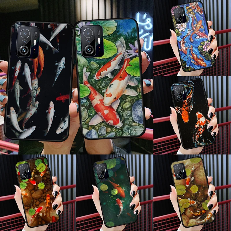 

Koi Carp Fish Painting Case For Xiaomi Mi 11T Pro 12 Mi 11 Lite Cover For POCO X4 Pro X3 GT F3 M3 M4 X3 Pro Cover
