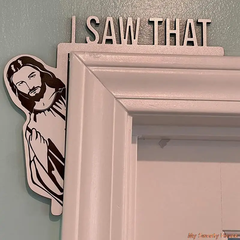 

Jesus I Saw That Room Decor Decoration Modern Style Wall Wood Wooden Door Stickers Christmas Decoration 2023 Jesus Door Dec