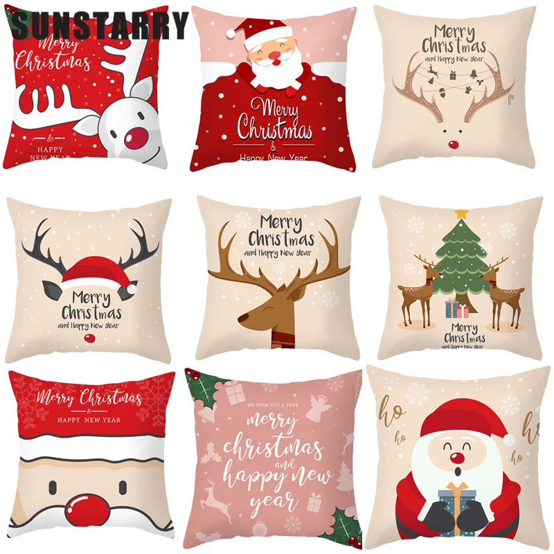 

Christmas Cushion Cover Sofa Pillow Cover Xmas Decoration New Year 2022 Decor Merry Christmas 45*45cm Funda Cojín Cojines