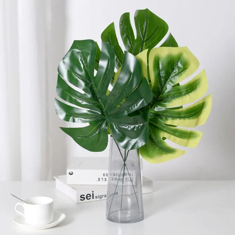 

Simulated Turtle Back Leaf Plantain Leaf Home Hotel Wedding Decoration Fake Green Leaf Photography Props Fake Flowers