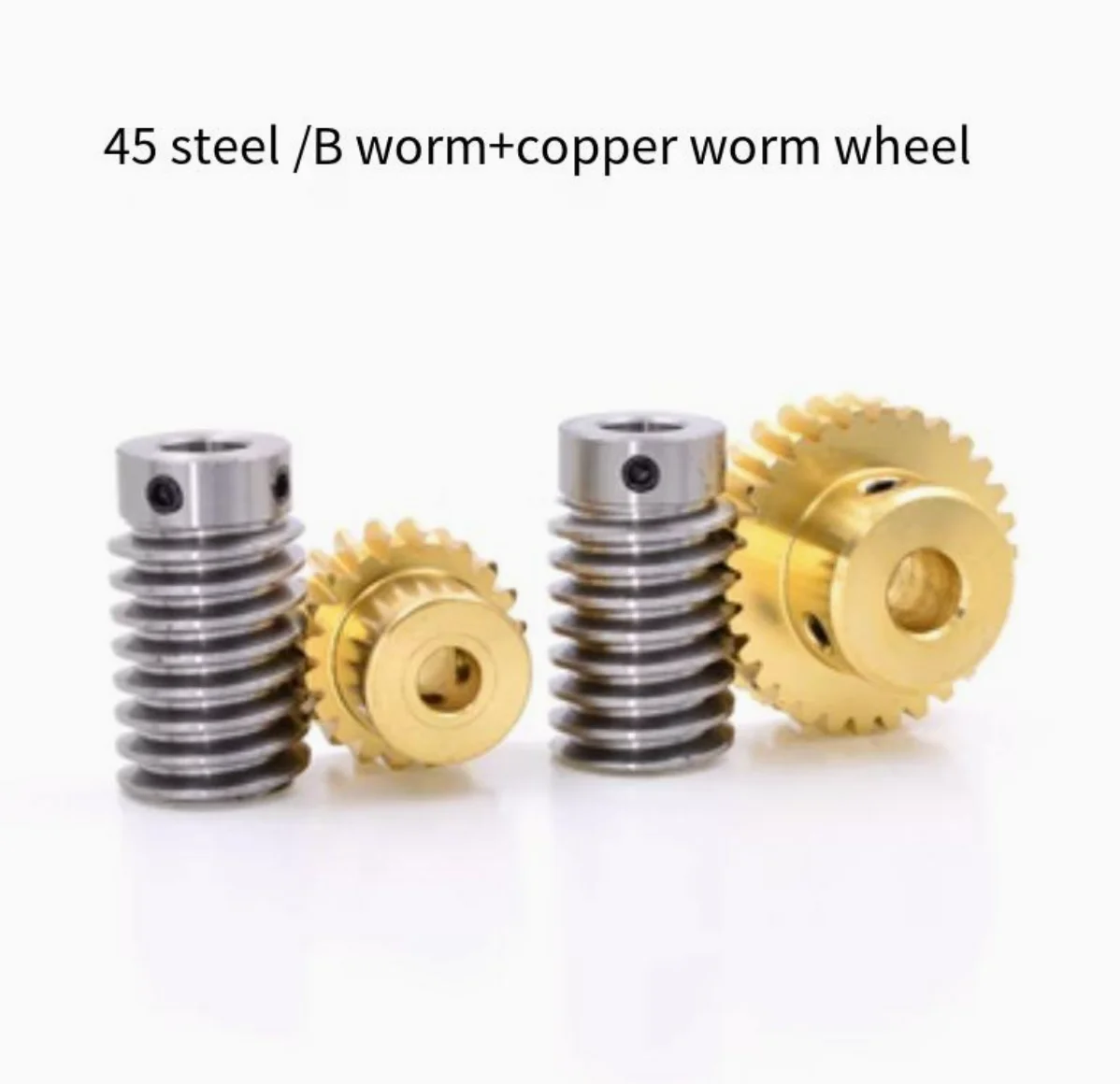 

1Set 0.5Mold 60Teeth Inner Hole:5/6mm Worm Gear And Worm Copper Worm Gear 45 steel B-type Worm
