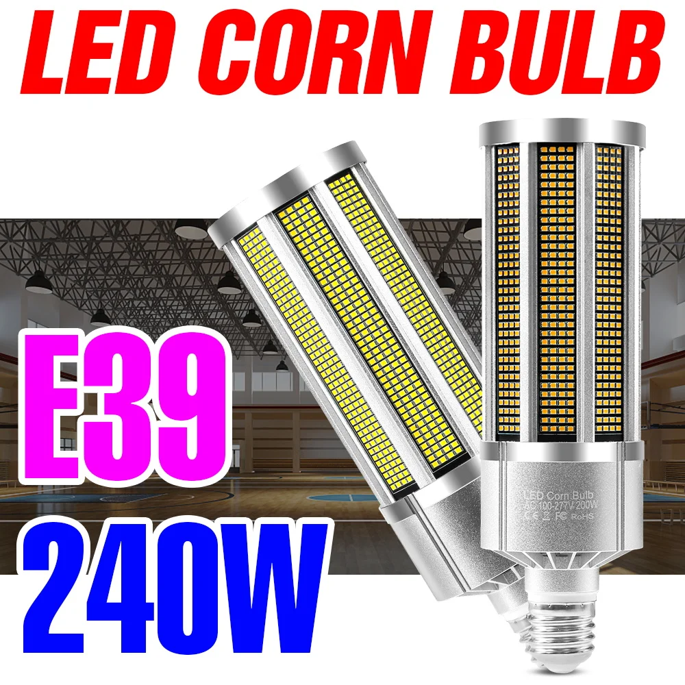 LED Bulb E39 Corn Lamp 220V Candle Light 110V Lampada Leds Bombillas 150W 200W 240W LED Chandelier For Home Living Room Ampoule