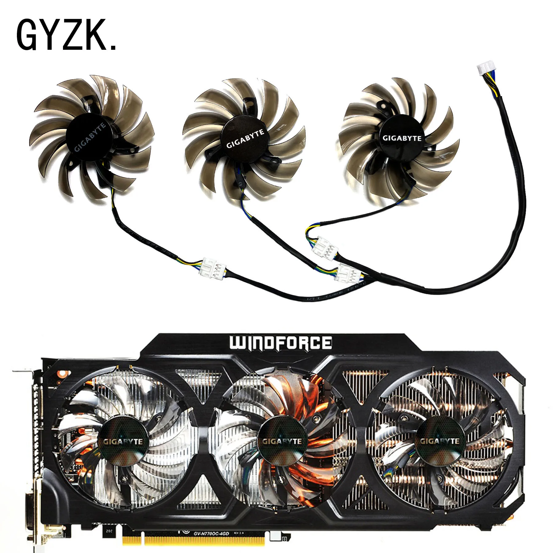Новый сменный вентилятор для видеокарты GIGABYTE GeForce GTX670 680 760 770 780ti WindForce 3X OC T128010SU PLD08010S12HH