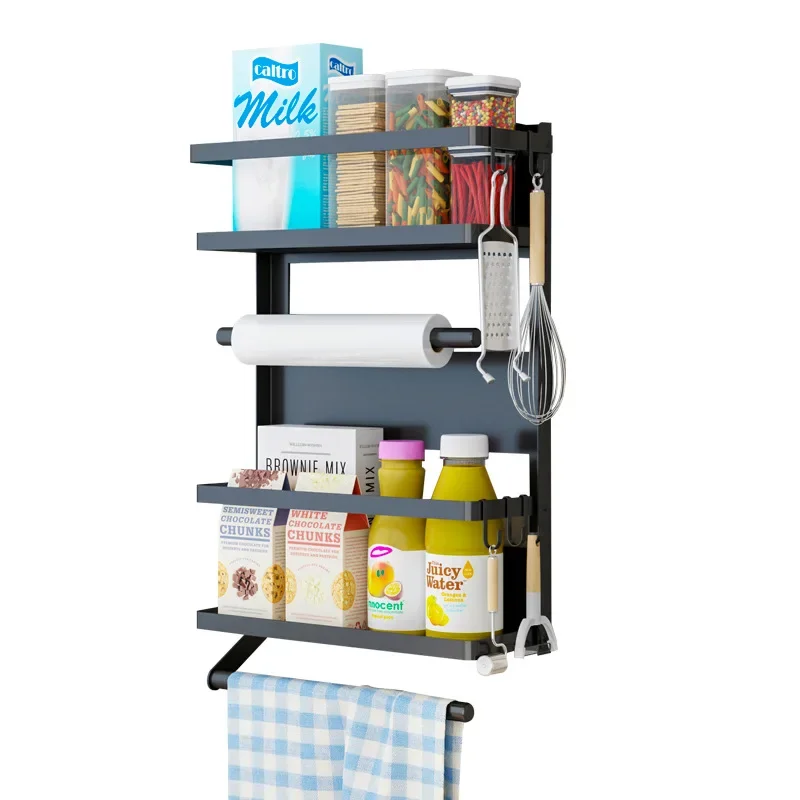 Железная многофункциональная складная полка для холодильника с магнитной