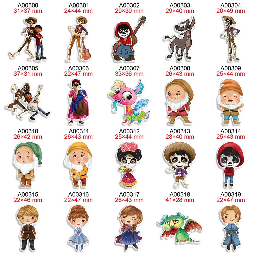 

Disney Cartoon Printed Planar Resin Flatback 30Pcs/lot for Hairbows DIY