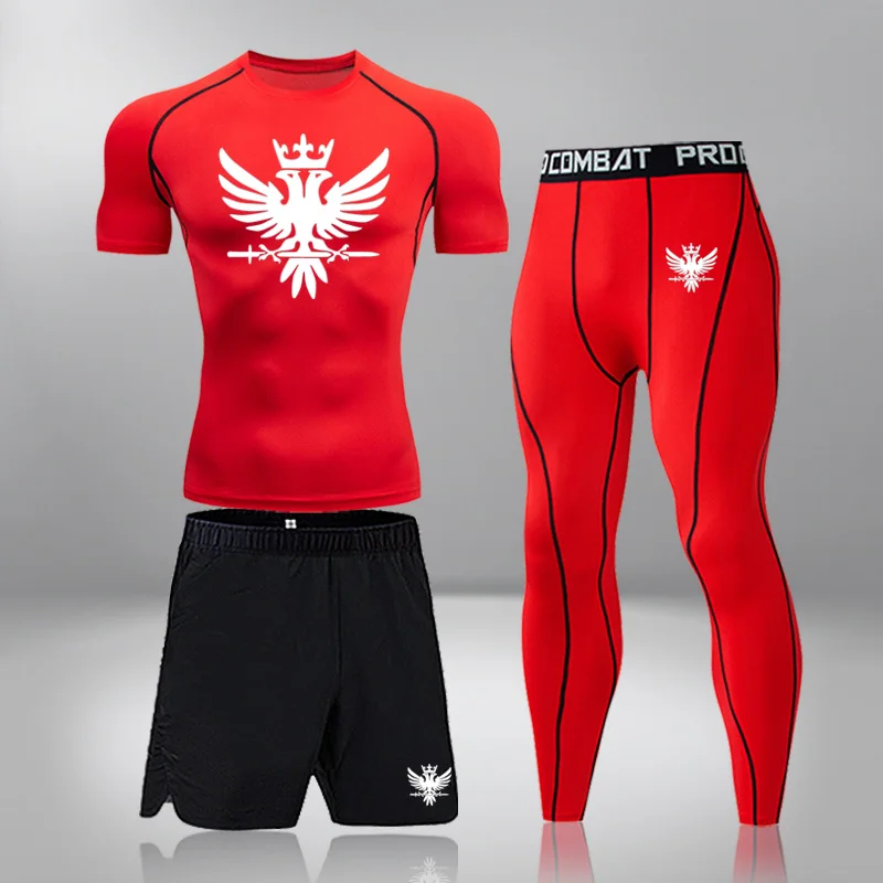 

Мужская спортивная одежда для спортзала, бега, фитнеса, спортивная одежда для физических тренировок, спортивные костюмы, комплект из 3 предм...