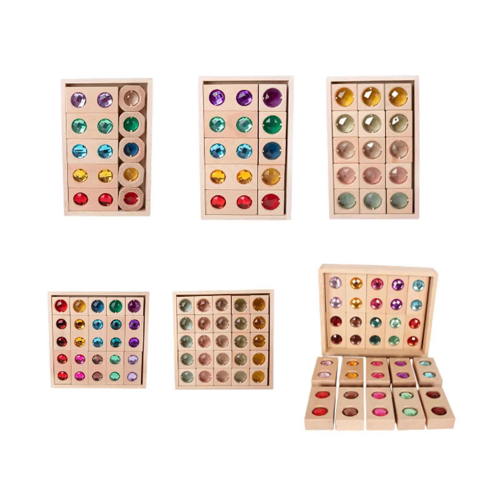 Набор деревянных строительных блоков для детей радужные акриловые кубики блоки