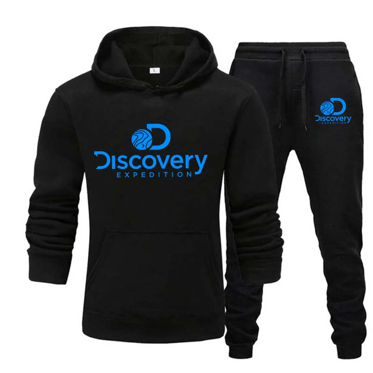 

Men Women Discover Letter Printed Hoodie Tracksuits Fleece Male Female Hoody and Pants Set Brand Pullover Sweatshirt Clothing