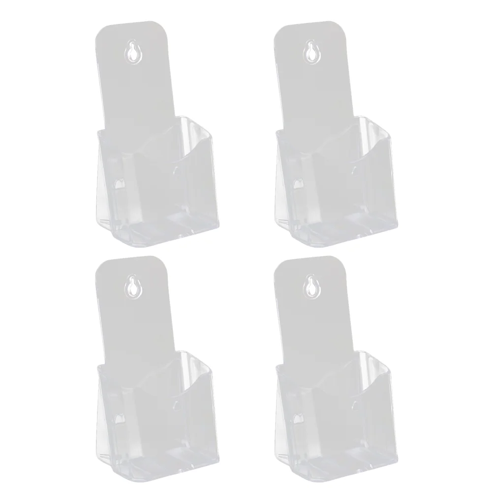 4 Pcs Flyer Holder Rack Acrylic Display Stand Brochure Holder Rack Flyer Pamphlet Rack Acrylic Brochure Stand