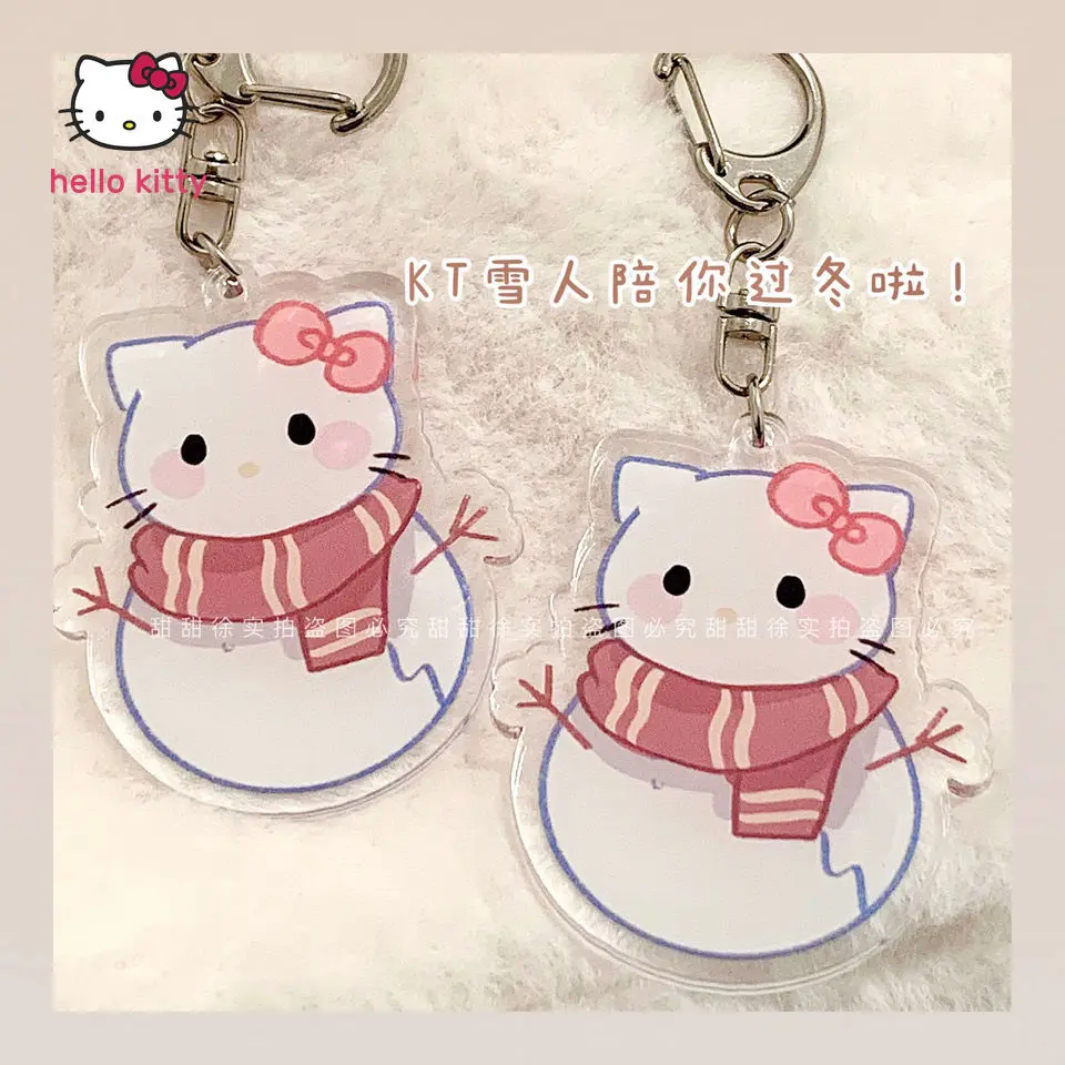 

Подвеска Hello Kitty с оригинальным дизайном брелок Снеговик акриловая подвеска Милая парная подвеска