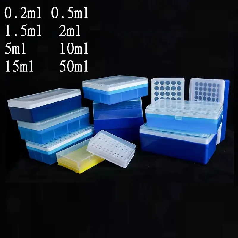 1piece 0.2ml 0.5ml 1.5/2ml 5ml 10ml 15ml 50ml plastic Centrifuge tube box PCR tube Storage boxs Laboratory supplies