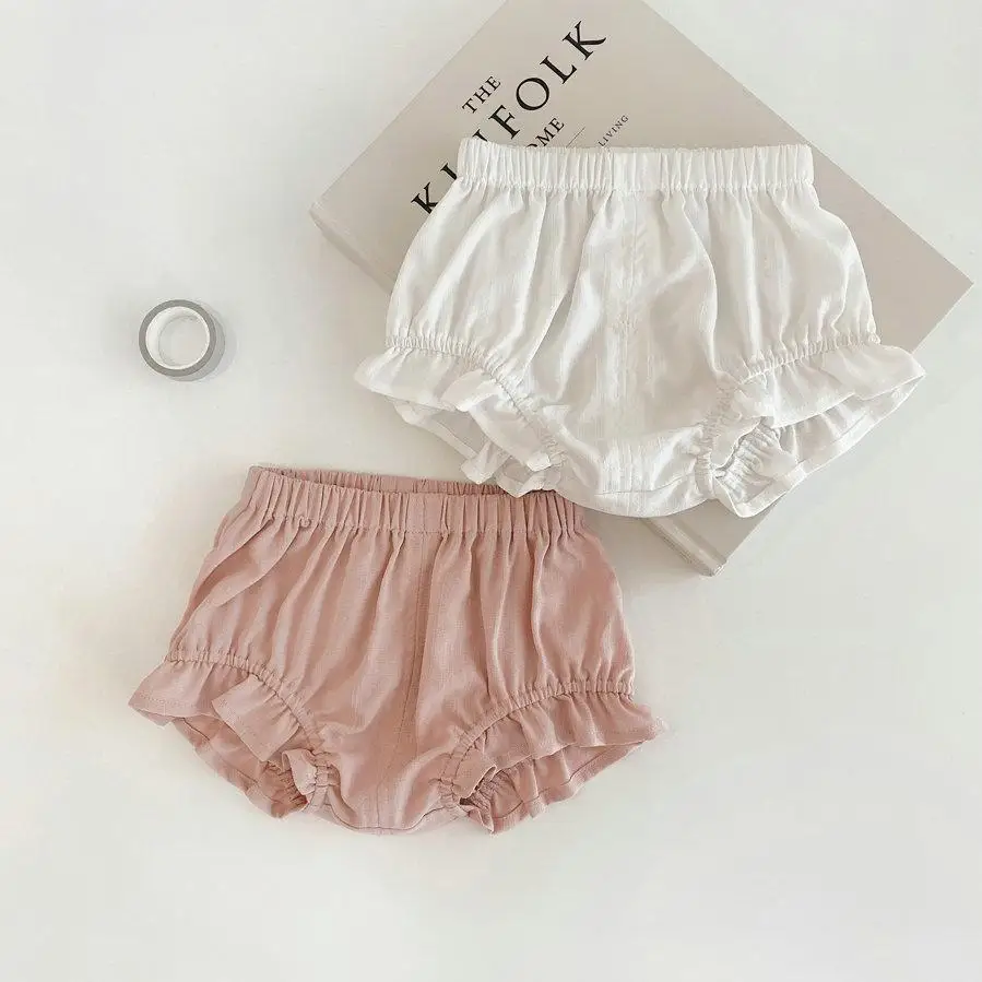 

Underwear bread pants summer girls baby outer wear flower bud shorts solid color