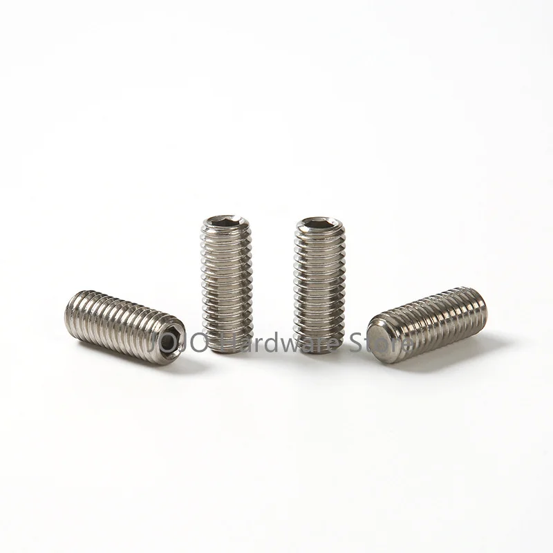 

M3-M16 304 stainless steel hexagon socket flat end fastening hexagon socket set screws with flat point top screw locking screw