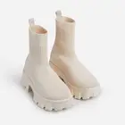 Осенне-зимние новые ботинки-носки, женские ботинки-мартинсы, Повседневные вязаные короткие ботинки на толстой подошве большого размера в стиле хип-хоп