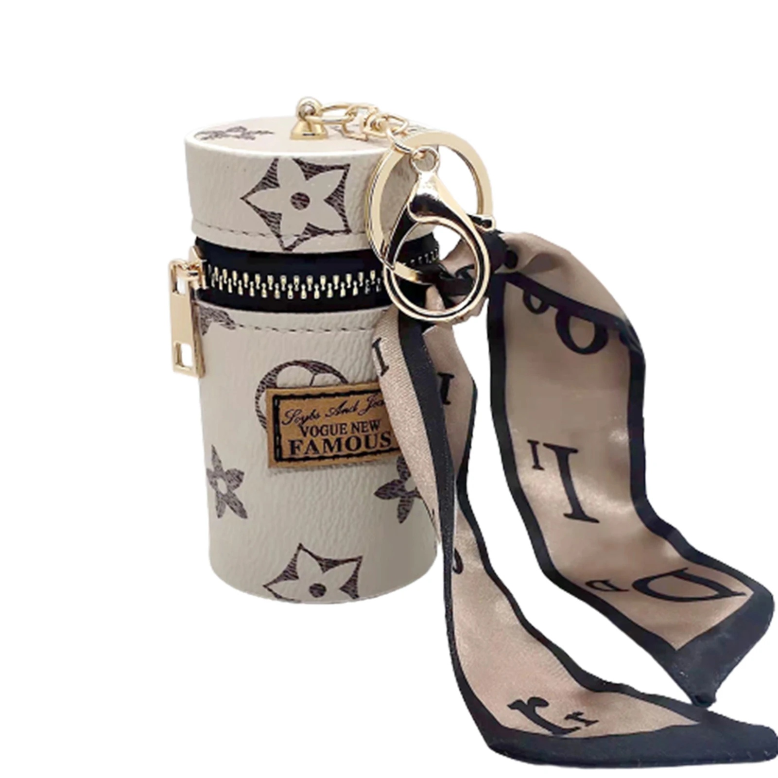 

Women Lipstick Organizer PU Leather Lip Holder Storage With Keychain For Girls