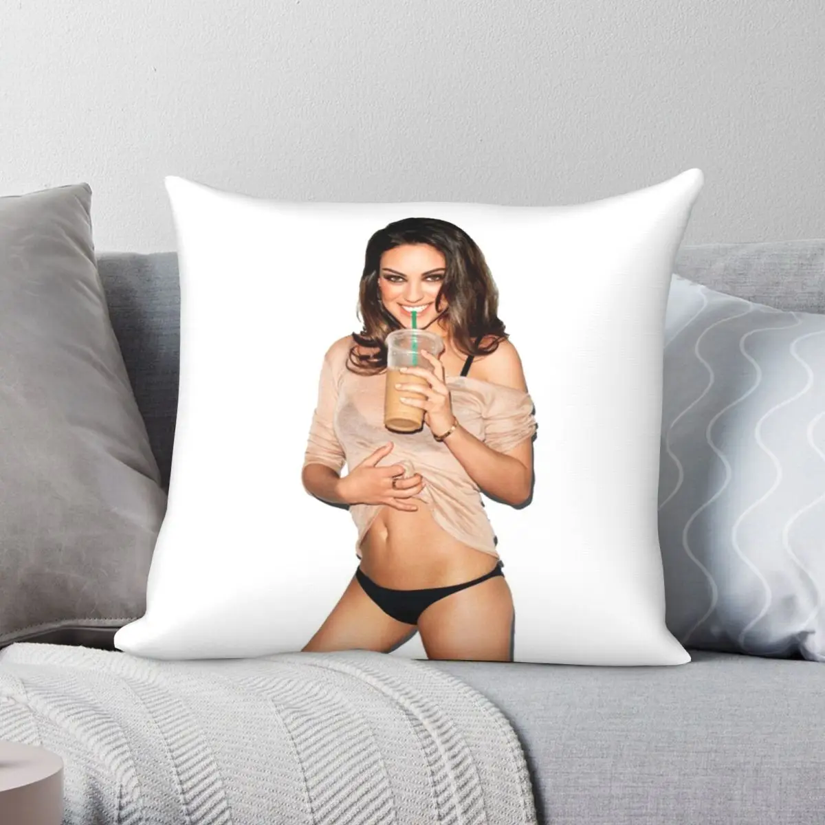 

Mila Kunis Pillowcase Polyester Linen Velvet Creative Zip Decor Pillow Case Sofa Cushion Cover 18"