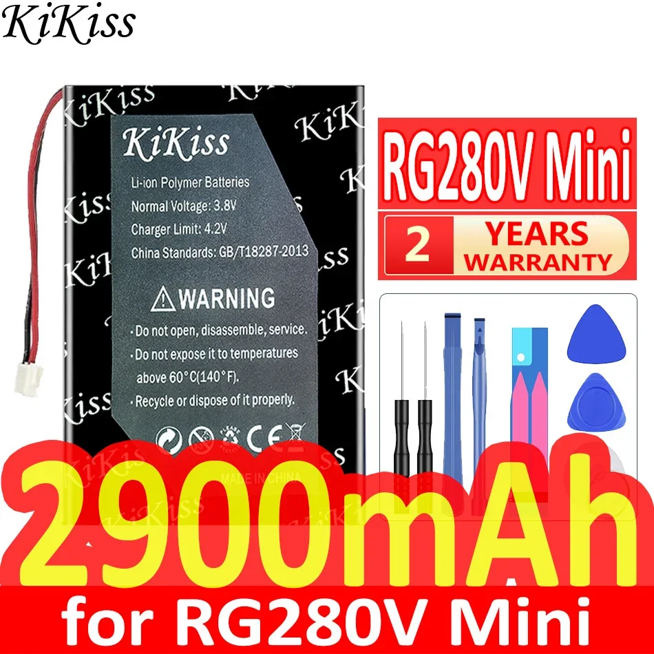 Мощный аккумулятор KiKiss 2900 мАч для ретро портативной игровой консоли RG280V Mini Arcade