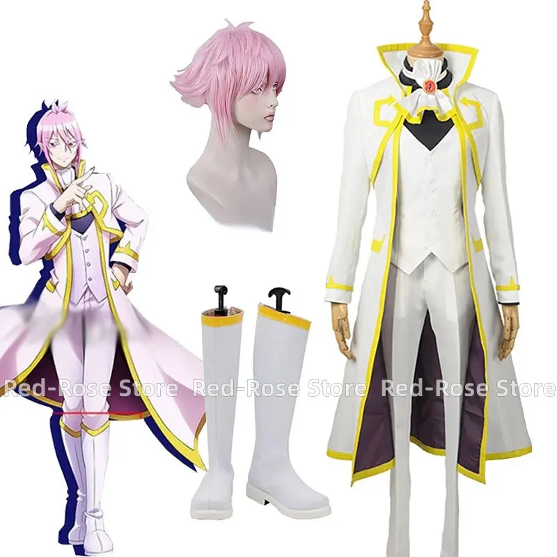 

Anime Welcome to Demon School! Iruma-kun Asmodeus Alice Babyls Cosplay Costume School Uniform Formal Set Shoes Wig Halloween