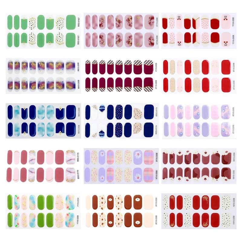 

2022 New 2022 New Gradient Adhesive Full Wrap Gel Nail Stickers Semi Cured Gel Nail Polish Strips