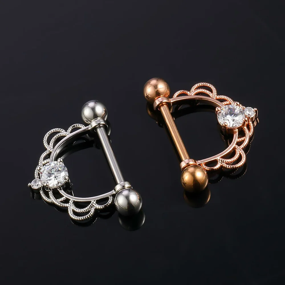 Титановый пирсинг для сосков Crtsyal, штанга для сосков в форме сердца, Опаловая штанга для сосков, очаровательная модель сосков