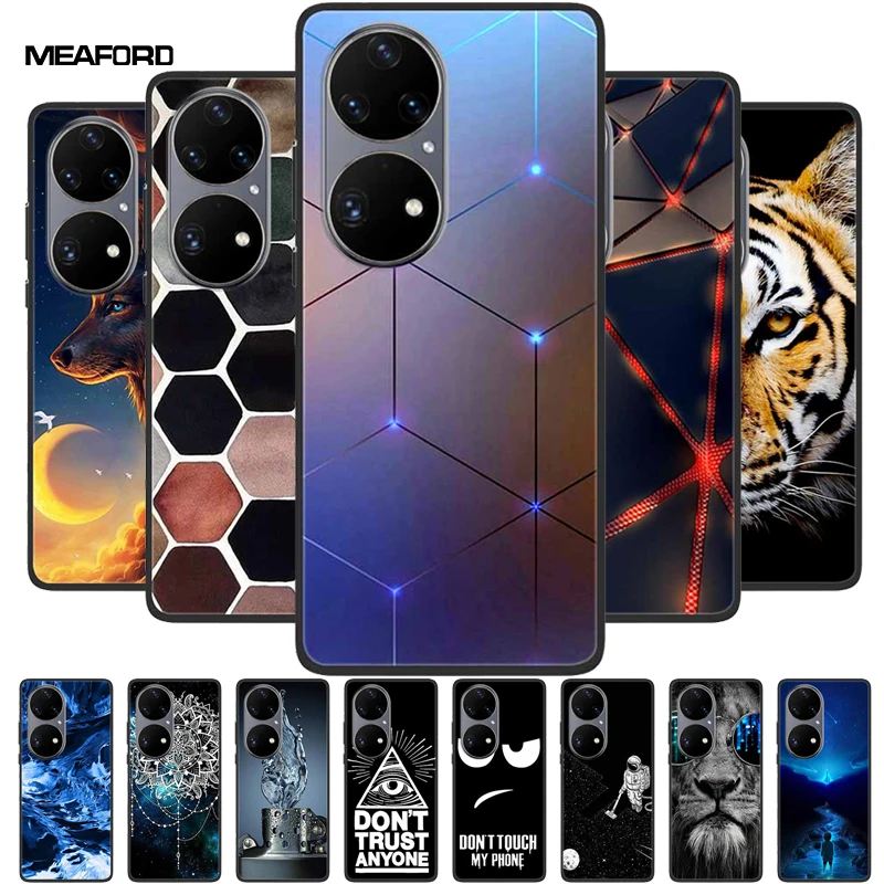 for huawei p50 pro case p50e p50 fashion soft silicone phone case for huawei p50 back cover luxury protective tpu coque p50 pro free global shipping