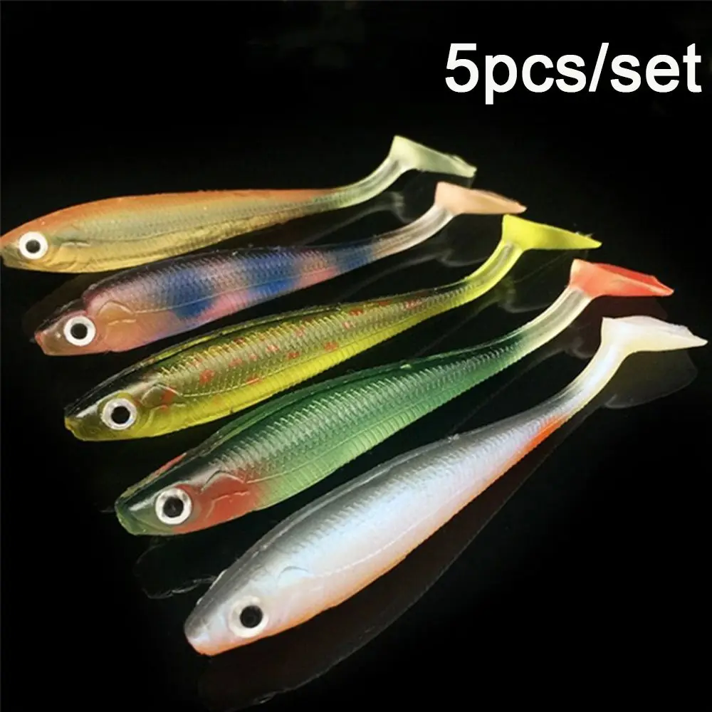 

5Pcs/lot High Quality T Tail Carp Artificial Soft Bait Silicone Swimbait Worm Fishing Lures