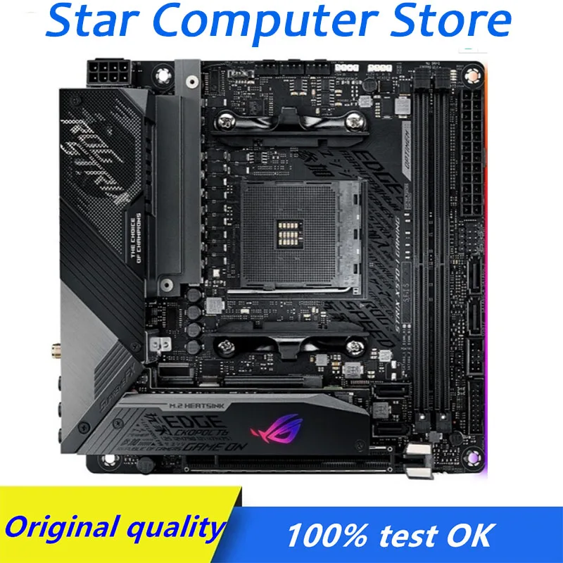

Материнская плата X570 X570i MINI ITX для ASUS ROG STRIX, Настольная материнская плата AM4 DDR4, SATA3 M.2 SSD, б/у