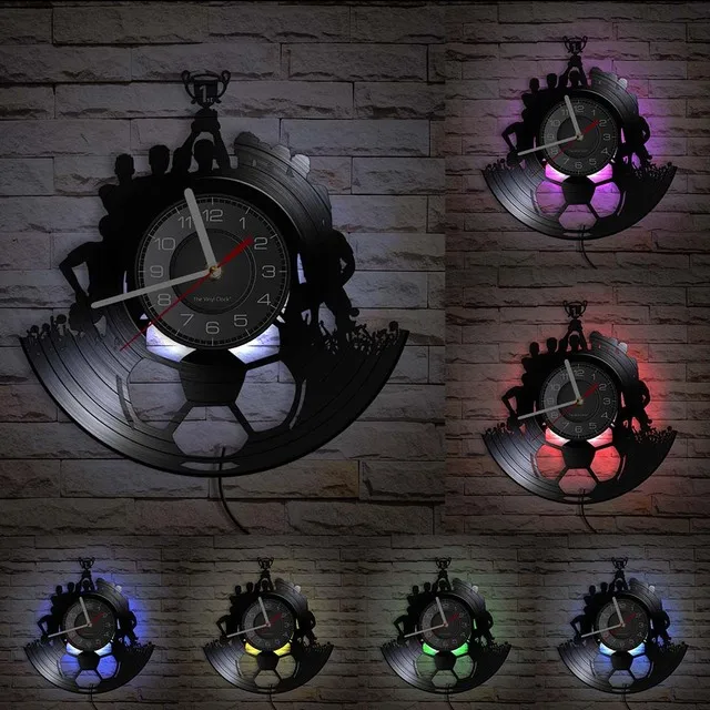 

Настенные часы с виниловой пластиной, настенный светильник для футбольной команды, чемпиона, настроения, настенные Подвесные часы, сувенир...