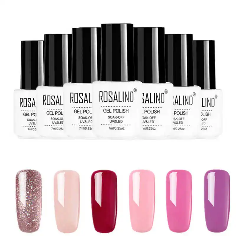

6 цветов, ROSALIND 7 мл, лак для ногтей, красочный, для самостоятельной сборки, искусственный маникюр
