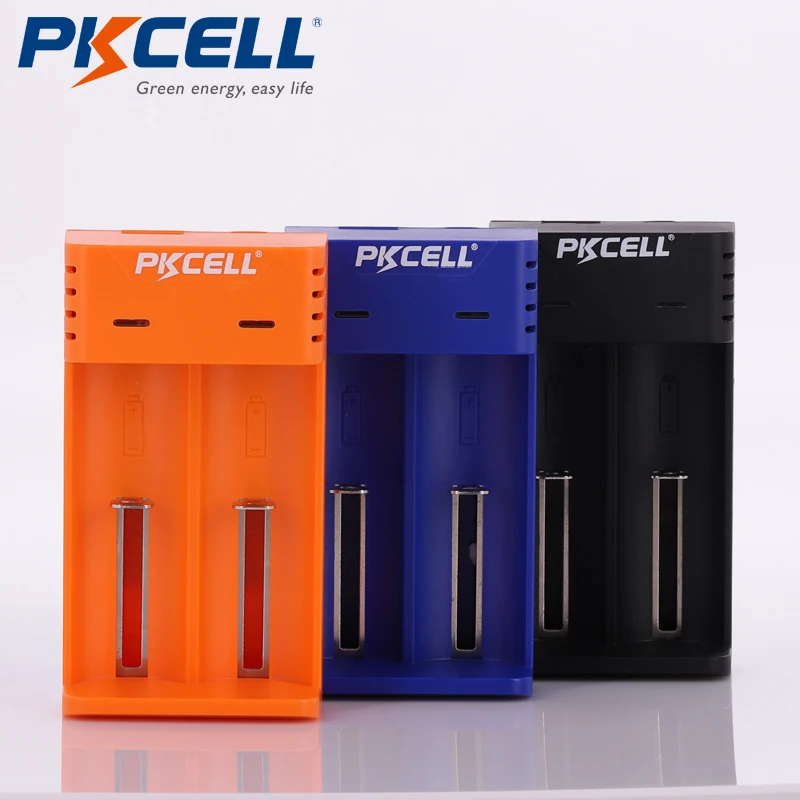 

PKCELL 18650 charger charging 3.7V AA/AAA 26650 16340 16650 14650 18350 18500 18650 li-ion battery Charger USB 5V 2A 2slots
